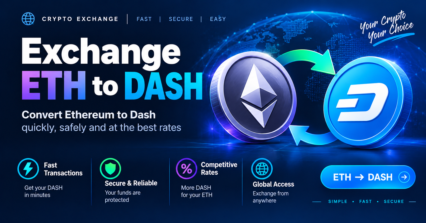 Exchange Ethereum to DASH