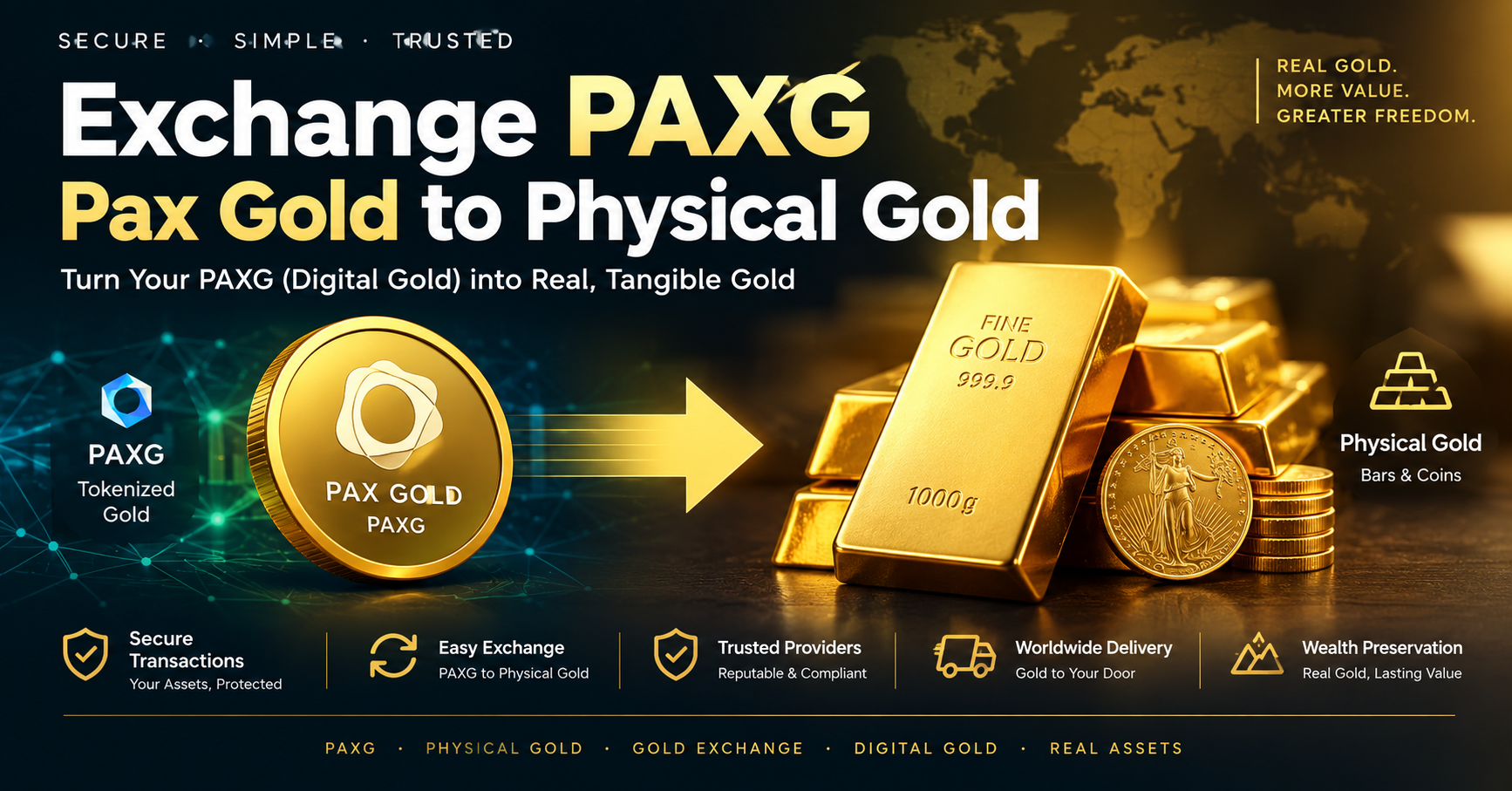 Exchange PAXG to Physical Gold | Convert Pax Gold to GOLD Bars